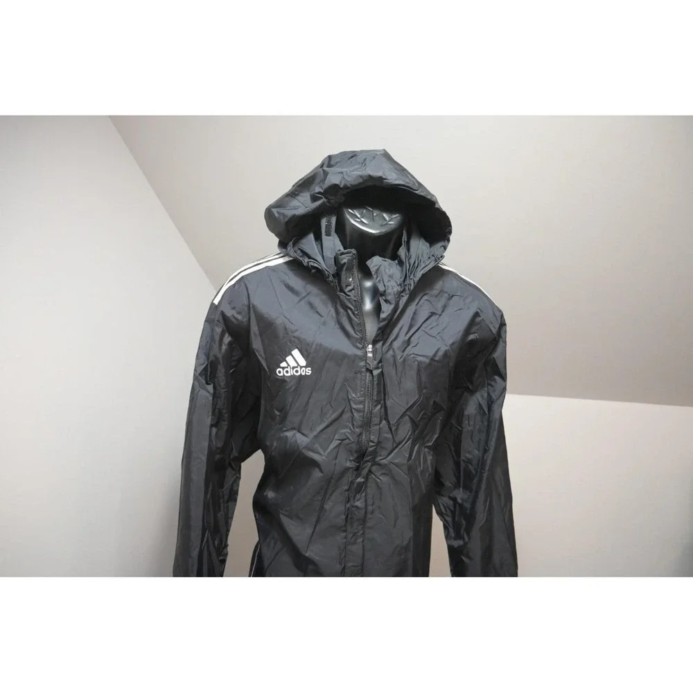 Adidas Track Jacket Dark Blue Striped Performance Full Zip Athletic Mens Large‎